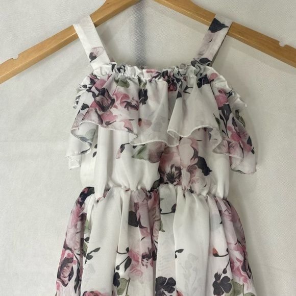 Toddler wedding flower girl dress white with pink flowers 2 T - Picture 6 of 8